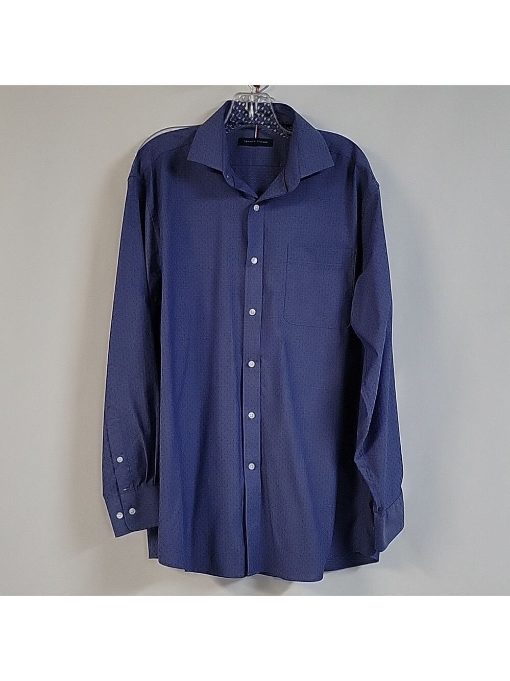 Tommy Hilfiger Men's Blue Long-Sleeved Button-Down Shirt, Size Large